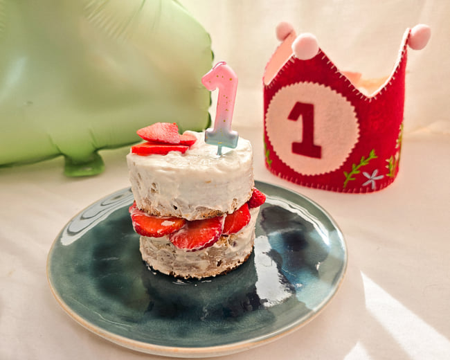 tarta bebe 1 año thermomix blw bizcocho sin azúcar