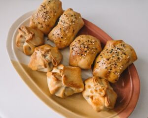 saquitos de morcilla y manzana aperitivo navidad