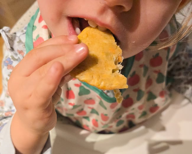 pan de verdura y queso para bebés blw