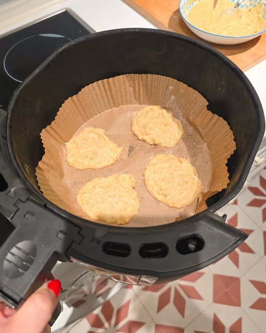 receta blw airfryer pan de queso y verdura bebés