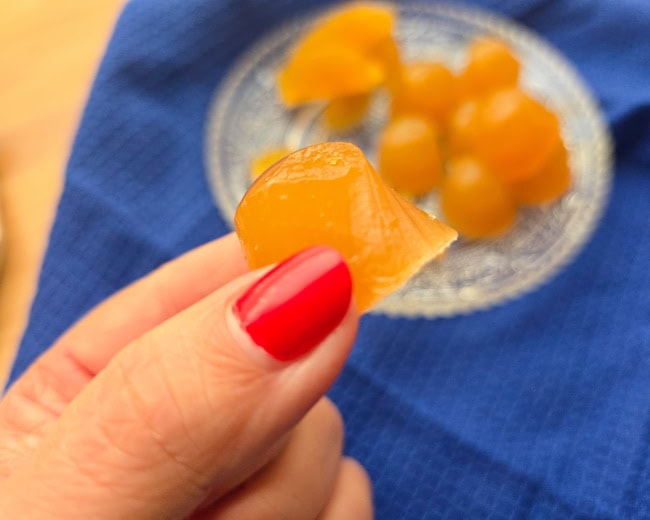 gominolas de jengibre, miel y limón para el invierno