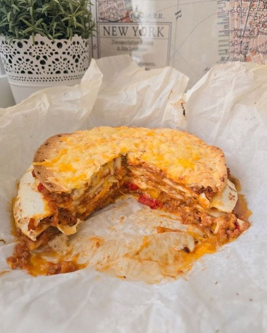 lasaña mexicana con tortillas de maíz en thermomix