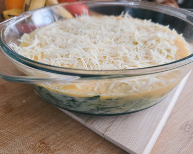 pastel de patata y espinacas fácil
