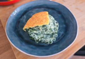 pastel de patata y espinacas rápido