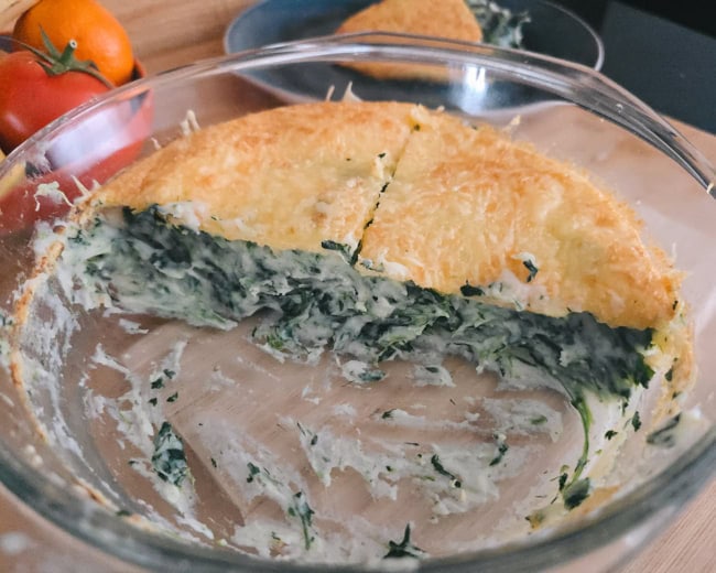 pastel de patata y espinacas